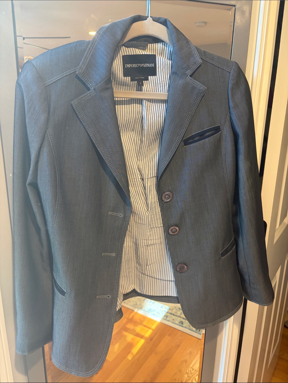 Emporio Armani Blue Women's Blazer Jacket